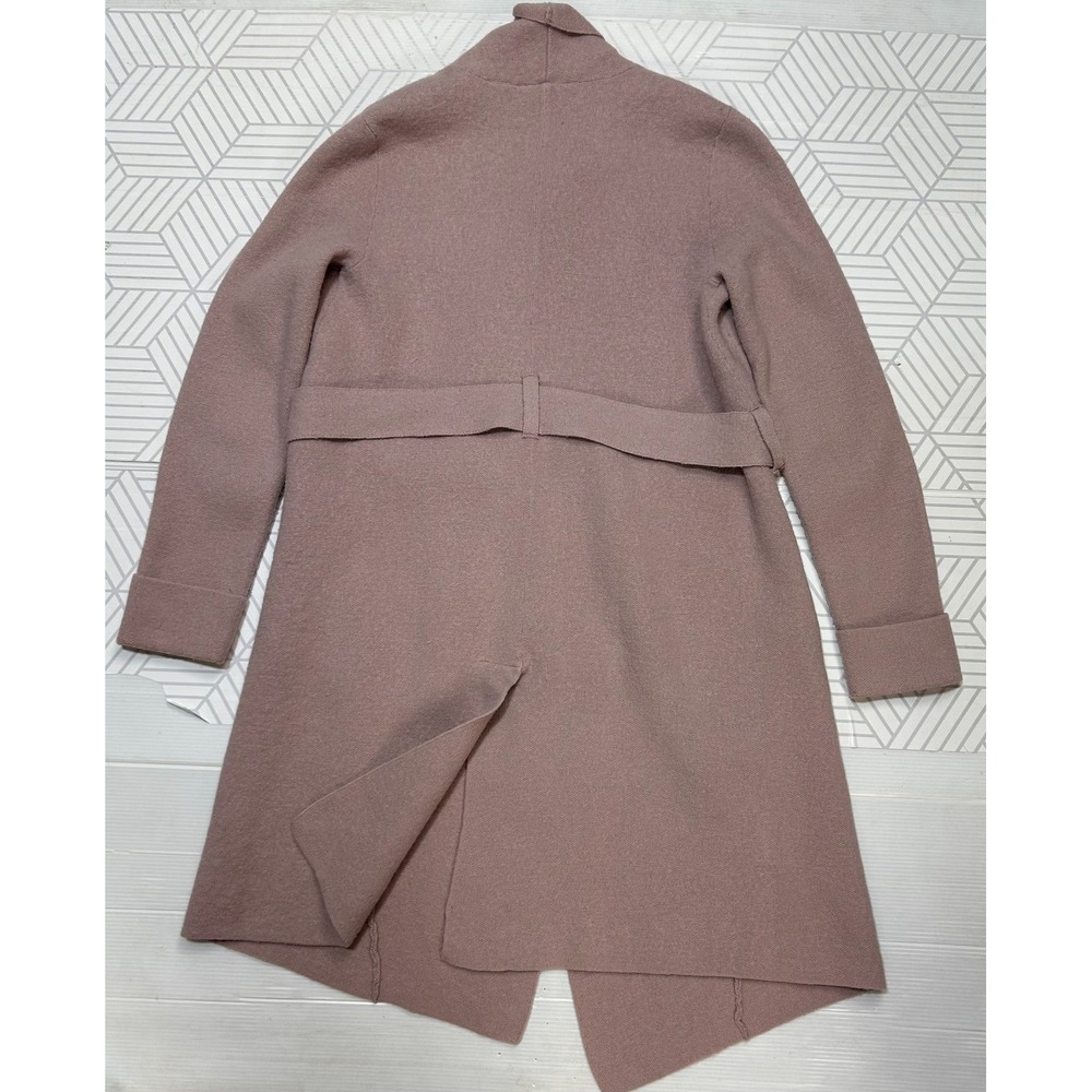 Anthropologie Moth Camel Blush Pink Cotton WOOL Wrap Cardigan Sweater Coat XS b2 - Picture 4 of 10